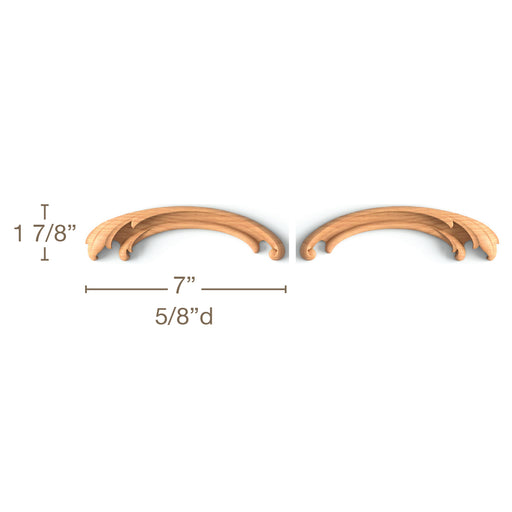 Simple Acanthus ScrollsLR Pair, 7"w x 1 7/8"h x 5/8"d Carved Onlays White River Hardwoods   