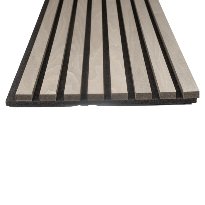 Silver Gray Oak Acoustic Panel, Veneer 1" Wide Slats - Harmony Series - Sold 2 Panels Per Carton Acoustic Slat Panel White River Hardwoods   