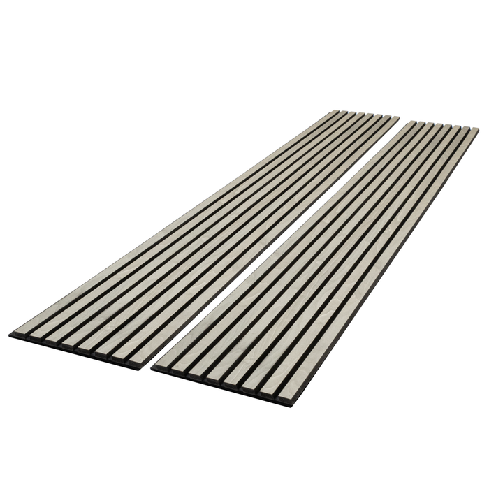 Silver Gray Oak Acoustic Panel, Varnished 1" Wide Slats - Harmony Series - Sold 2 Panels Per Carton Acoustic Slat Panel White River Hardwoods   