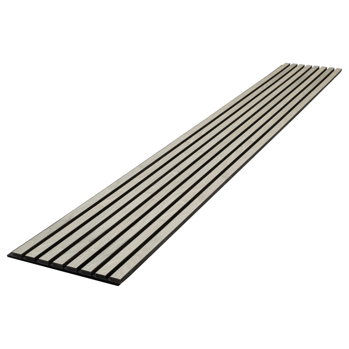 Silver Gray Oak Acoustic Panel, Varnished 1" Wide Slats - Harmony Series - Sold 2 Panels Per Carton Acoustic Slat Panel White River Hardwoods   