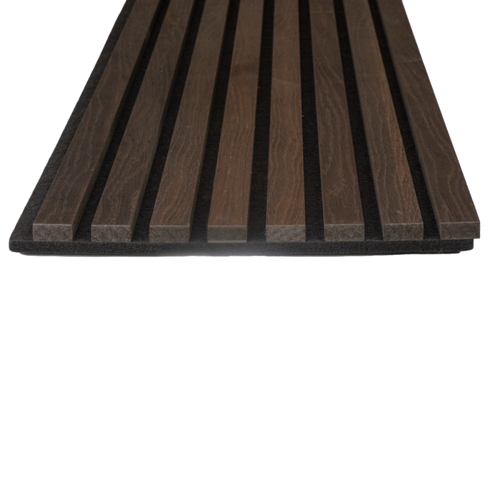 Smokey Oak Veneer Acoustic Panel, Veneer 1" Wide Slats - Harmony Series - Sold 2 Panels Per Carton Acoustic Slat Panel White River Hardwoods   