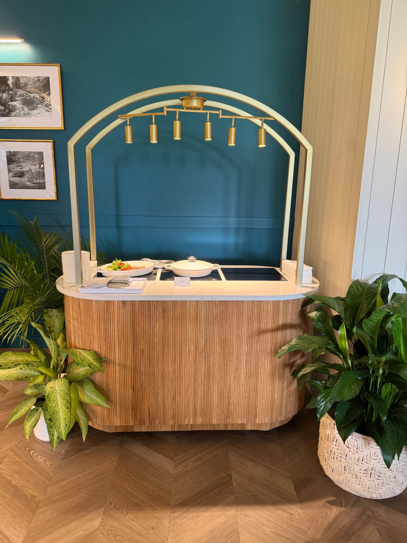 White River tambour panels installed in a luxury kitchen with cabinetry detail