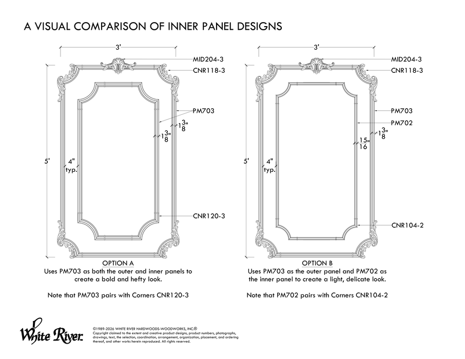 Panel Mould, Beech, 1/2 X 1 3/8 Panel Moulding White River Hardwoods