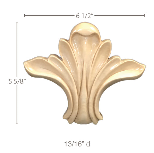 Acanthus Center, 6 1/2" x 5 5/8" x 13/16", Pair, Ships: In 8 -12 Business Days Carved Resin Onlays White River Hardwoods   