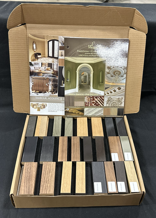 Acoustic Sample Box Discover our finish options with this curated box — featuring 8 Panels & 8 Corners White River Hardwoods