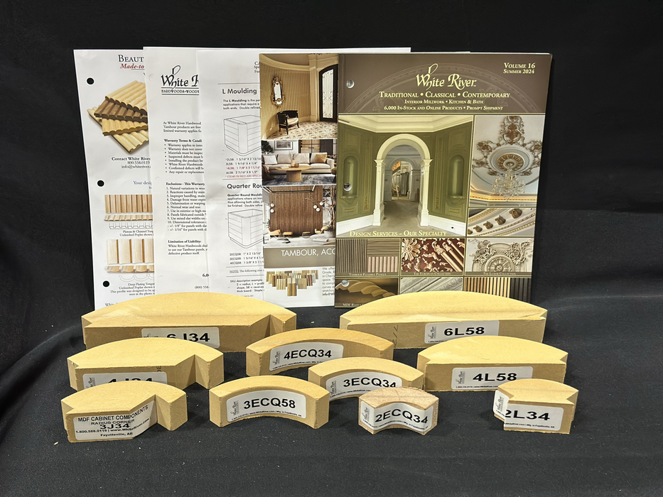 MDF Radius Corners Sample Box – 10 In-Stock Profiles White River Hardwoods