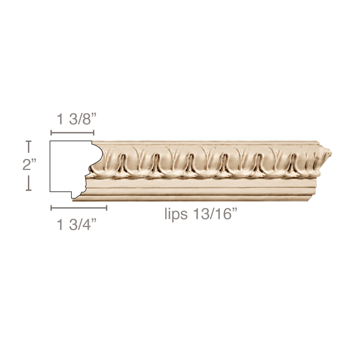 Lamb's Tongue (Lips 13/16), 2''w x 1 3/4''d Backbands White River Hardwoods Poplar