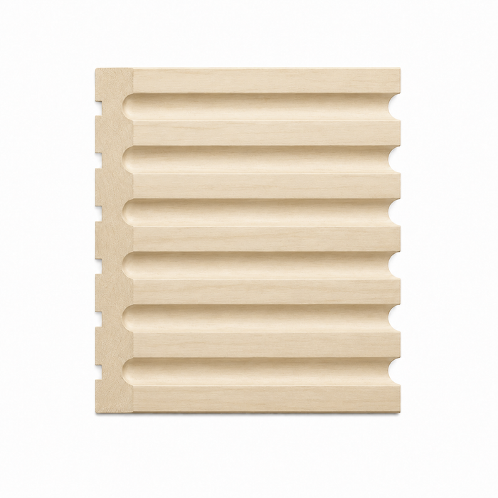 Fluted Casing, 6 1/2''w x 3/4''d Casings, Headers & Caps White River Hardwoods Poplar