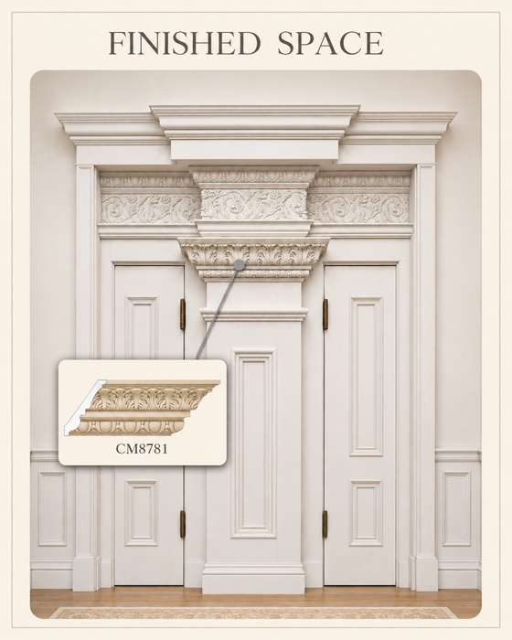 Acanthus Leaf Egg & Dart, 8"w x 1 1/16"d Cornice Mouldings White River Hardwoods
