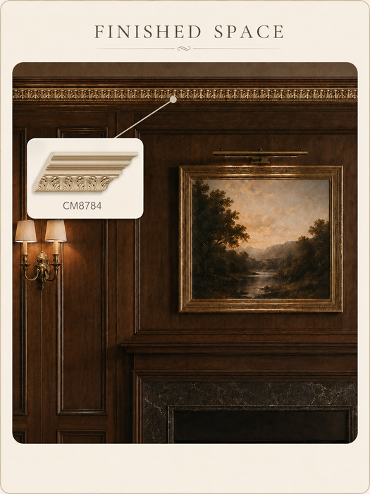 Acanthus Leaf, 1 1/16"w X 8"d Cornice Mouldings White River Hardwoods