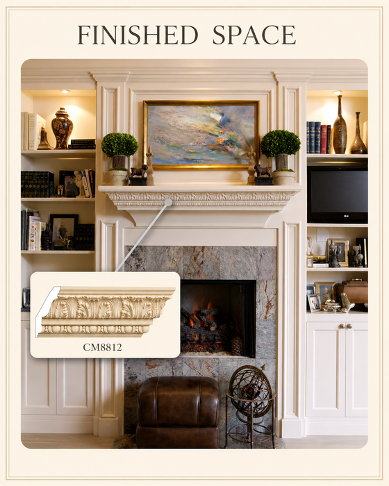 Medium Acanthus with Egg and Dart, 6''w x 1''d Cornice Mouldings White River Hardwoods