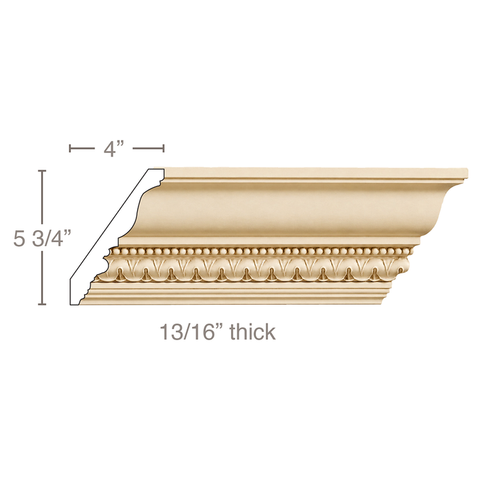 Lamb's Tongue and Bead, 6 1/2''w x 13/16''d Cornice Mouldings White River Hardwoods Poplar