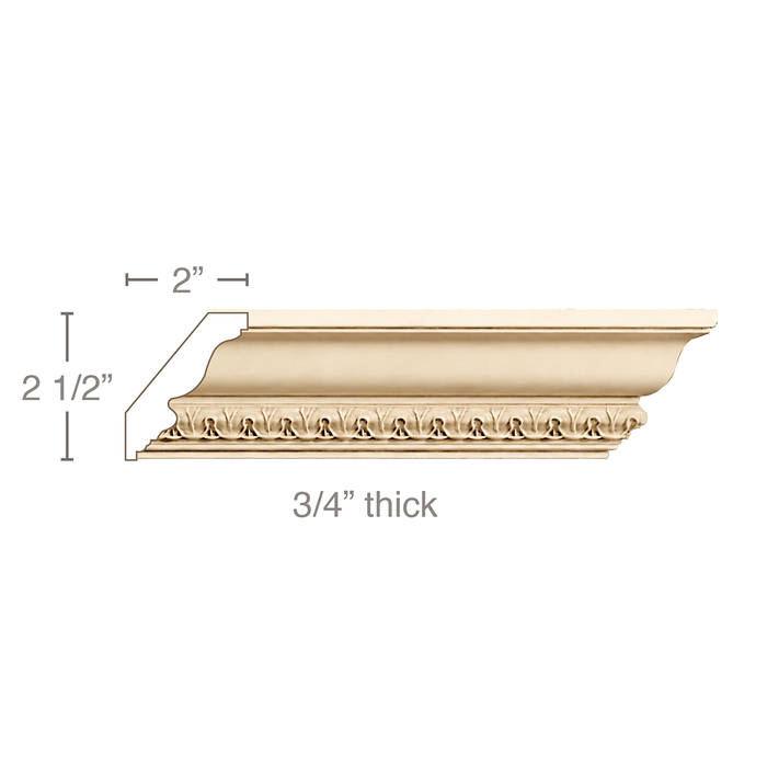 Lamb's Tongue, 3''w x 3/4''d Cornice Mouldings White River Hardwoods Poplar