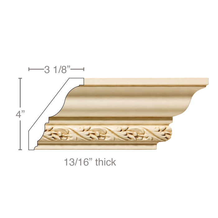 Running Leaf, 13/16"w X 5"d Cornice Mouldings White River Hardwoods Poplar