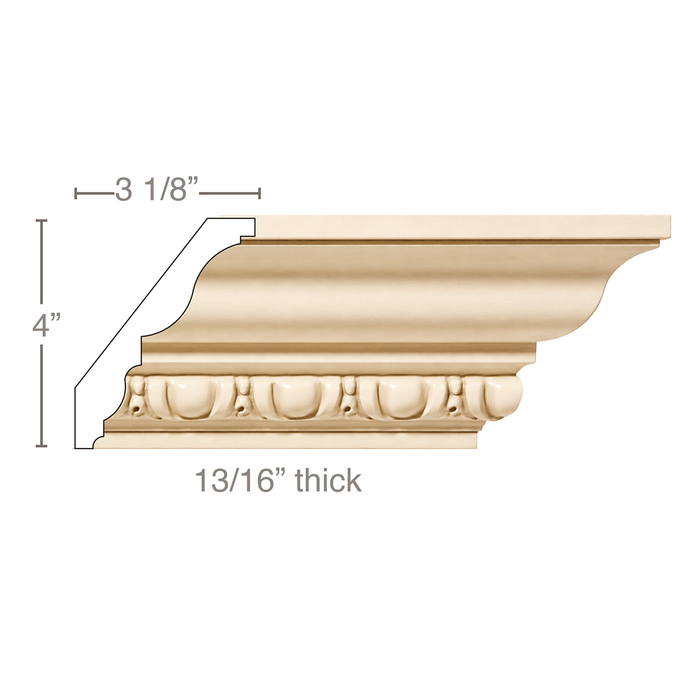 Egg & Dart, 13/16"w X 5"d Cornice Mouldings White River Hardwoods Poplar