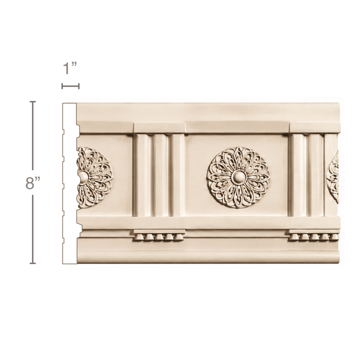Classical Doric (Repeats 7 3/4 MT=1), 8''w x 1''d Friezes White River Hardwoods Poplar