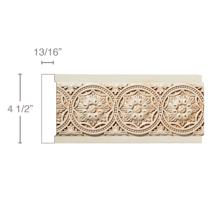 MEDIUM MEDALLIONS, 1"W X 4 1/2"D Friezes White River Hardwoods Poplar