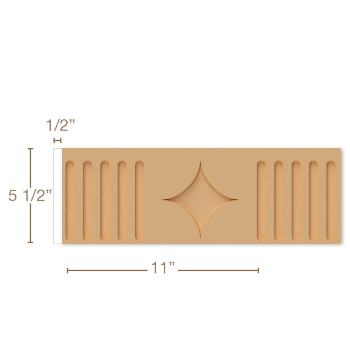 Footed Fluted Repeats 11" 1/2"d x 5 1/2"w x 8'long Resin Friezes White River Hardwoods