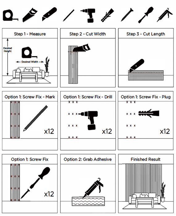 Silver Gray Oak Acoustic Panel, Veneer 1" Wide Slats - Harmony Series - Sold 2 Panels Per Carton Acoustic Slat Panel White River Hardwoods