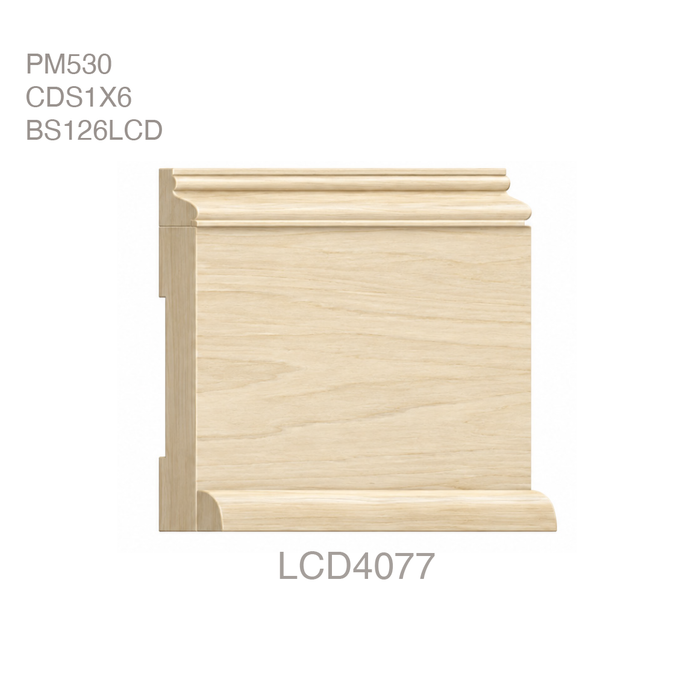 LCD - PM530, CDS1x6, BS126, 7 1/8"h x 1 1/4"d LCD Base Mouldings White River Hardwoods Poplar