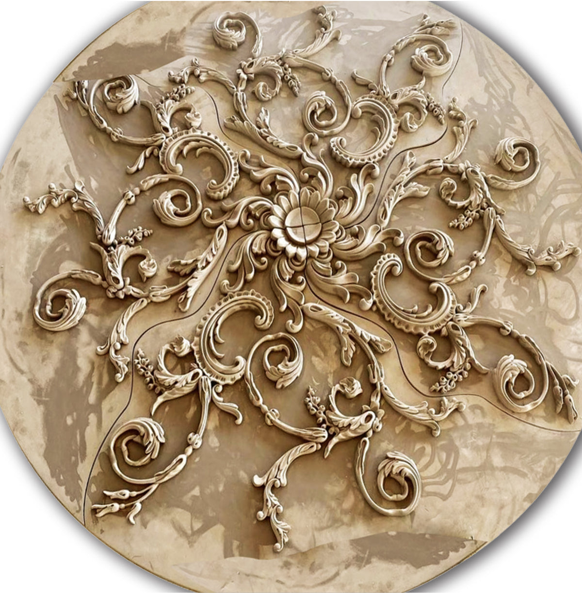 Rinceau Scrolls with Floral ... | Plaster Medallion | WR — White River ...