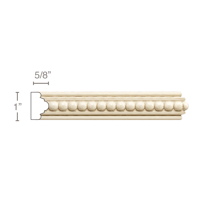 Small Beads (Repeats 1/4), 1''w x 5/8''d Panel Mouldings White River Hardwoods Poplar