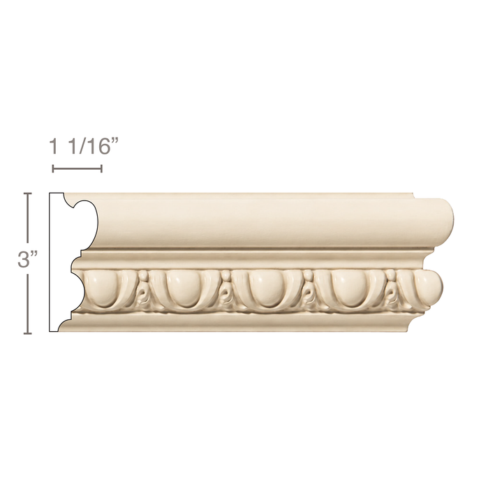 Egg & Dart, 3"w x 1 1/16"d Panel Mouldings White River Hardwoods Poplar