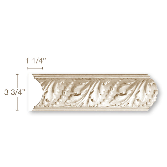 Medium Acanthus with Pearls Mon Reale, Poplar Repeat 4-1/2", 1-1/4" X 3-3/4" Panel Mouldings White River Hardwoods