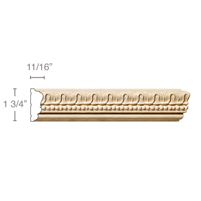 Lamb's Tongue & Bead,1 3/4"w x 11/16"d Panel Mouldings White River Hardwoods Poplar