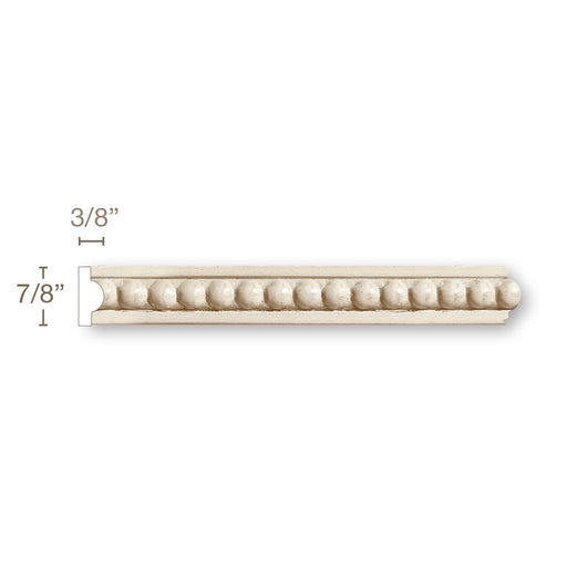 Large Beads Mon Reale, Poplar, 3/8 X 7/8 Panel Mouldings White River Hardwoods