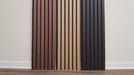 Matte Black Oak Acoustic Panel, Varnished Wood - Harmony Series - Sold 2 Panels Per Carton Acoustic Slat Panel White River Hardwoods