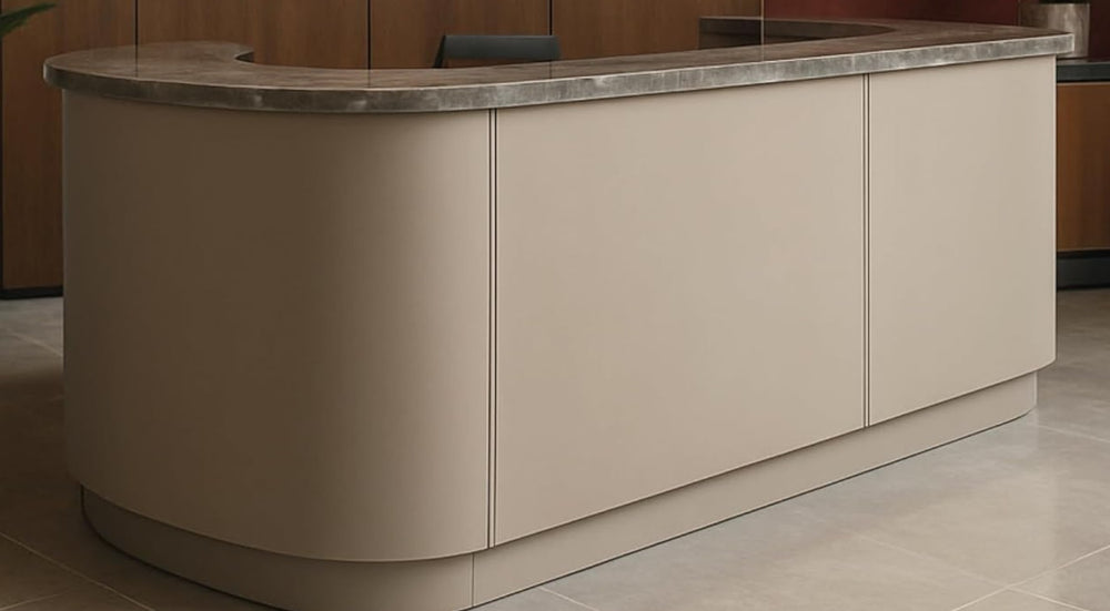 MDF Radius Corners installed on cabinetry — White River Hardwoods