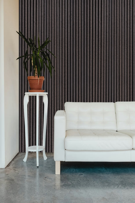 Smokey Oak Acoustic Panel, Varnished 1" Wide Slats - Harmony Series - Sold 2 Panels Per Carton Acoustic Slat Panel White River Hardwoods