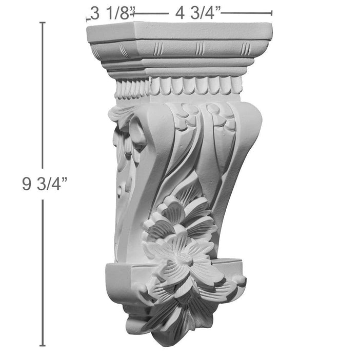 Corbel, 4 3/4"W x 3 1/8"D x 9 3/4"H Corbels White River Hardwoods   