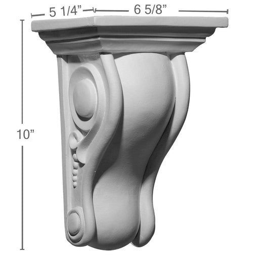 Smooth Scroll Corbel, 6 5/8"W x 5 1/4"D x 10"H Corbels White River Hardwoods   