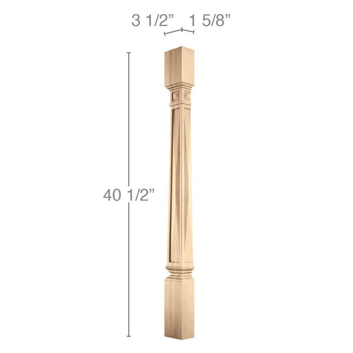 Apex Bar Column Half, 3 1/2"w x 40 1/2"h x 1 5/8"d, 1 Pair Carved Columns White River Hardwoods   