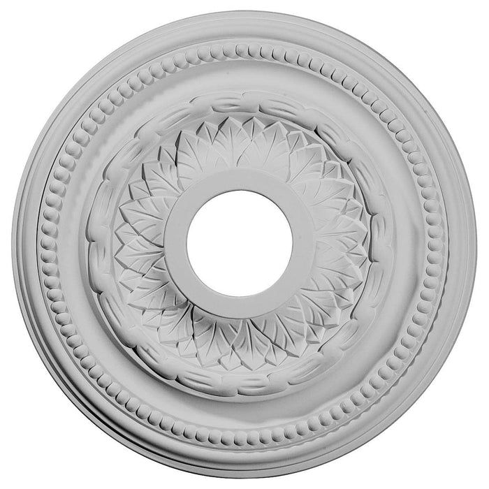 Medallón de techo (se adapta a marquesinas de hasta 3 1/4"), 15 3/4" de diámetro exterior x 3 1/4" de diámetro interno x 1" de profundidad