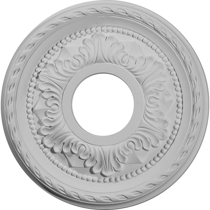 Ceiling Medallion (Fits Canopies up to 4 1/2"), 11 3/8"OD x 3 5/8"ID x 7/8"P Medallions - Urethane White River Hardwoods   