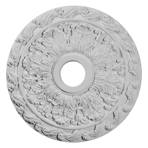 Leaf Ceiling Medallion (Fits Canopies up to 5 5/8"), 19 7/8"OD x 3 5/8"ID x 1 1/4"P Medallions - Urethane White River Hardwoods   