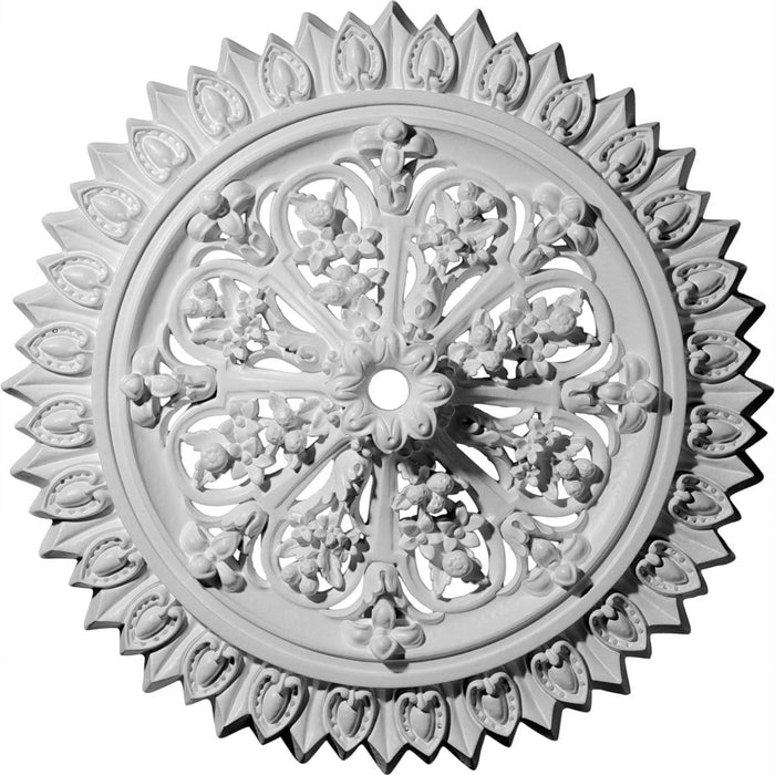 Ceiling Medallion (Fits Canopies up to 1 3/8"), 24 3/4"OD 1 3/8"ID x 3 1/4"P Medallions - Urethane White River Hardwoods   