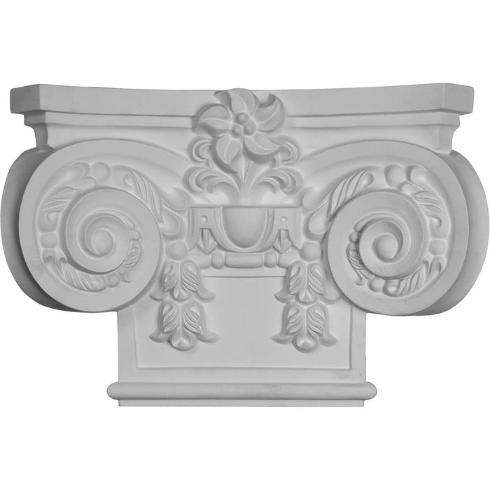 Gran capitel imperial con cuello (se adapta a pilastras de hasta 10 3/4" de ancho x 7/8" de profundidad), 19 5/8" de ancho x 13 3/8" de alto
