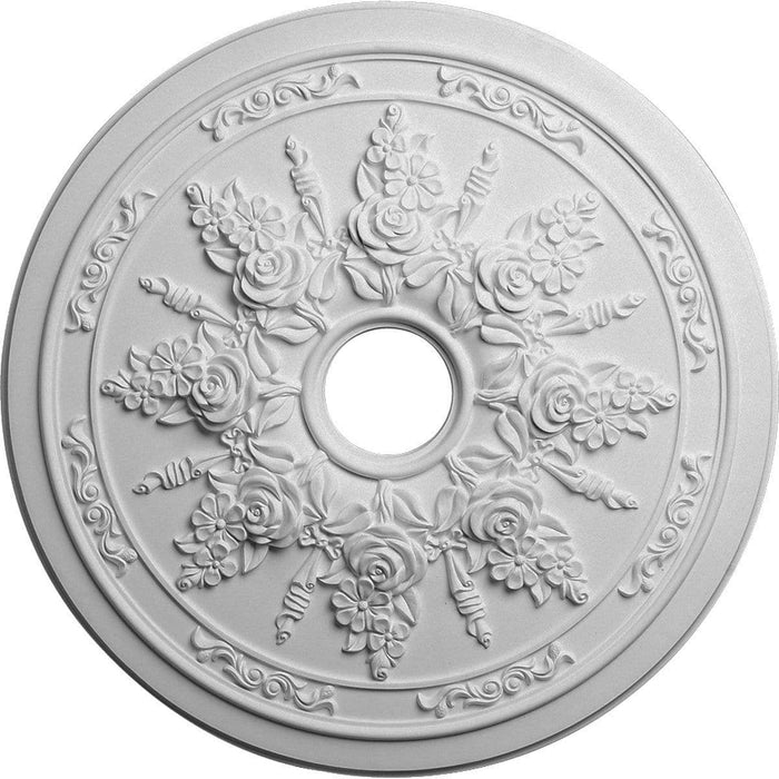 Ribbon Ceiling Medallion (Fits Canopies up to 4"), 23 5/8"OD x 4"ID x 1 1/2"P