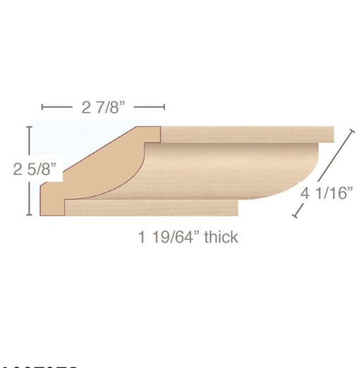 Revival Simple Crown Moulding, 4 1/16"w x 1 19/64"d x 8' length Carved Mouldings White River Hardwoods   