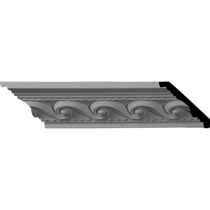 Marseille French Scroll Crown Moulding, 2 5/8"H x 2 3/8"P x 3 5/8"F x 94 1/2"L, (2" Repeat) Crown Moulding White River Hardwoods   