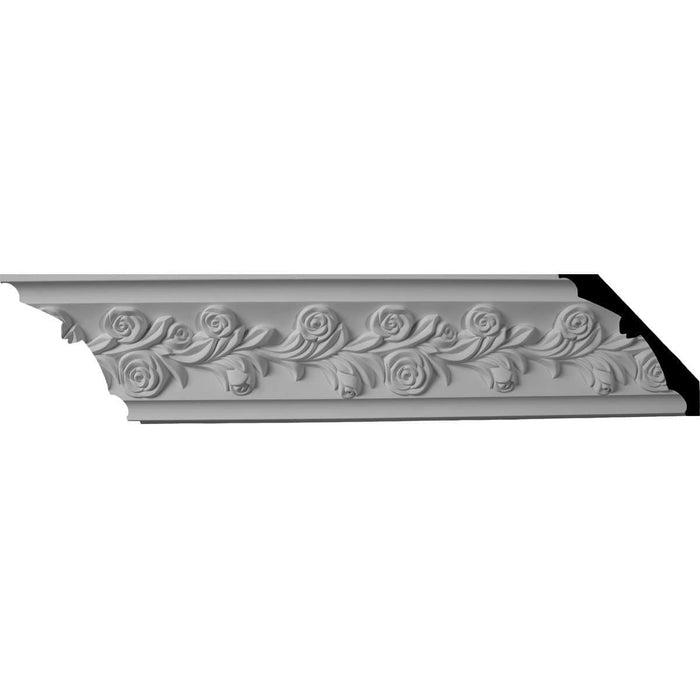 Rose Crown Moulding, 3 7/8"H x 3 7/8"P x 5 1/2"F x 94 1/2"L, (1/2" Repeat) Crown Moulding White River Hardwoods   