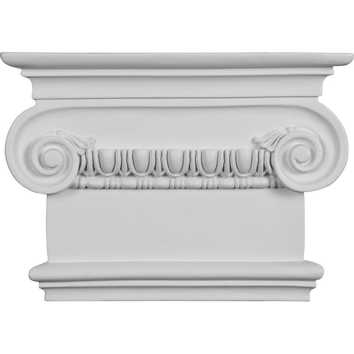 Classic Ionic Large Onlay Capital (Fits Pilasters up to 5 1/4"W x 1 1/8"D), 7 1/2"W x 8 1/2"H x 2 1/2"D