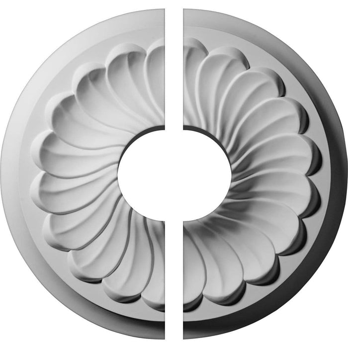 Spiral Ceiling Medallion, Two Piece (Fits Canopies up to 3 1/2")12 1/4"OD x 3 1/2"ID x 2 1/4"P
