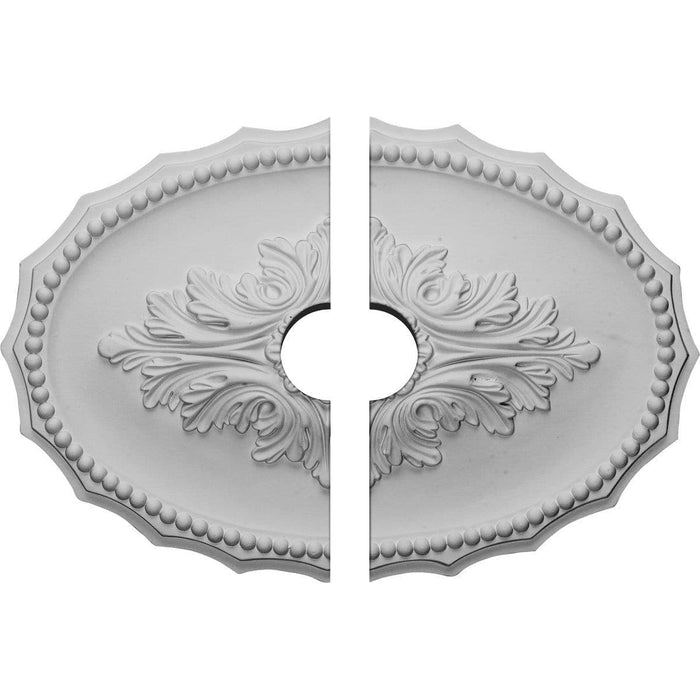 Ceiling Medallion, Two Piece (Fits Canopies up to 3 1/2")16 7/8"W x 11 3/4"H x 3 1/2"ID x 1 1/2"P Medallions - Urethane White River Hardwoods   
