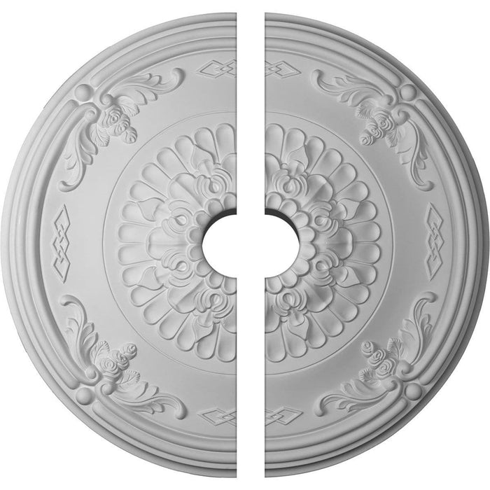 Ceiling Medallion, Two Piece (Fits Canopies up to 4")26 1/4"OD x 4"ID x 3 1/4"P