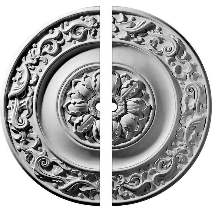 Ceiling Medallion, Two Piece (Fits Canopies up to 2 1/2")47 5/8"OD x 2 1/2"ID x 2 3/4"P